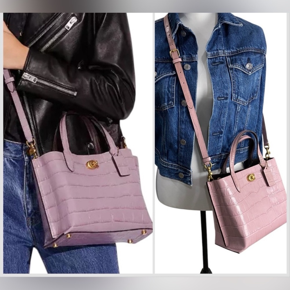 Giftable New w/out tags Coach purple croc embossed - Picture 4 of 15